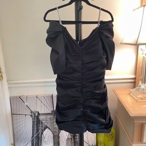 NWT! Beautiful Large Lulus Black Ruched Mini Dress